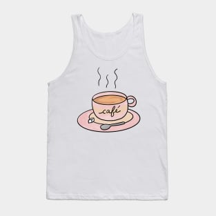 Coffee Cup Cute Coffee Dates Pretty Pink Coffee Cup Cute Coffee Lover Gift Steaming Cup of Coffee Cappuccino Espresso Latte Macchiato Mocha Cute Coffee Lover Gift Tank Top